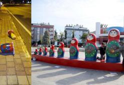 Matruşkalar 'savaş' tahribatı sonrası yeniden Dostluk Parkı'nda