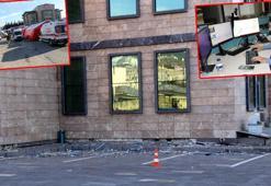 112 ekibi, hasar gören binada çalışıyor