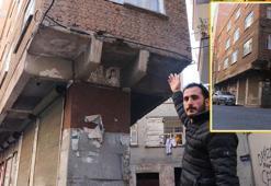 Farklı yapısıyla dikkat çeken 5 kolonlu, 3 katlı, 45 yıllık bina çökme riskiyle karşı karşıya