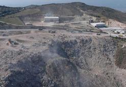Enkaz döküm sahası havadan görüntülendi