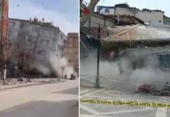Malatya'da 5.6'lık depremde binaların yıkılma anı kamerada
