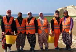 Çanakkale'deki köylü kadınlar, Seddülbahir Kalesi'ni restorasyonunda çalışıyor