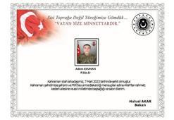 MSB: Silah kazası sonucu 1 asker şehit oldu