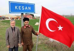 Çanakkale'ye yürüyen gazi torunu, Keşan'da