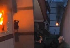 Evi alev alev yanarken balkona çıkıp, alkol almaya devam etti