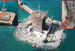 Kız Kulesi'nin restorasyonunda sona doğru; duvarlarından midye kabuğu çıktı