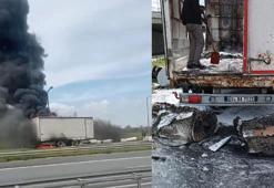 Silivri'de TIR dorsesi yandı