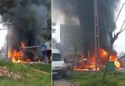 Sancaktepe'de parkta çıkan yangın bina garajına sıçradı