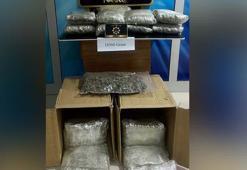 Kargo şirketine baskında 18 kilo 560 gram skunk ele geçirildi