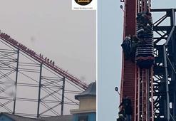 İngiltere’de sert rüzgar sebebiyle lunaparktaki hız treni durduruldu, yolcular tahliye edildi