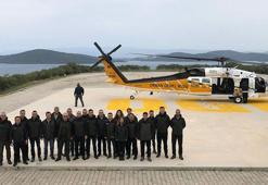 Muğla'da, yangın söndürme helikopteri Sikorsky T-70'den deneme uçuşu