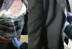 85 yaşında, beline sardığı afyon sakızı ile yakalandı