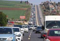 İstanbul- Tekirdağ yolunda araç yoğunluğu