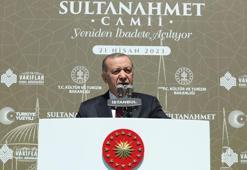 Cumhurbaşkanı Erdoğan Sultanahmet Camii'nin ibadete açılışı töreninde konuştu