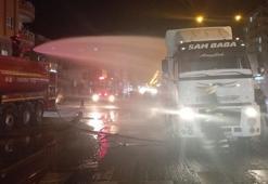 Kızıltepe’de akaryakıt yüklü tankerde yangın
