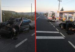 Otomobil, refüje çarpıp karşı şeride geçerek takla attı: 1 ölü, 2 yaralı