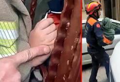 Esenyurt’ta eline demir çubuk saplanan çocuk kurtarıldı
