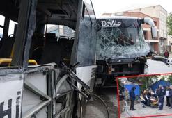 Bursa'da servis otobüsünün çarptığı halk otobüsü iş yerine girdi: 2 yaralı