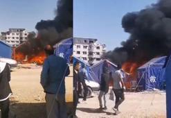 Hatay'daki çadır kentte yangın