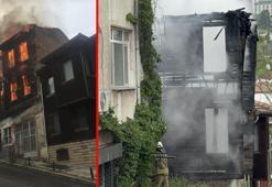 Beykoz'da 3 katlı ahşap bina alev alev yandı
