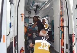 Fırtınada başına cam düşen lastikçi yaralandı