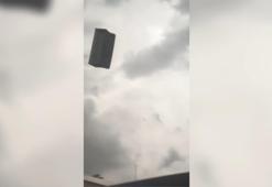 Strong winds in Ankara: Flying sofa landed in front of a house