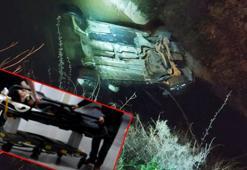 Otomobil kanala uçtu; yaralanan sürücü boğulma tehlikesi geçiren arkadaşını kurtardı