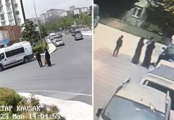 Telefon dolandırıcıları kandırdıkları kişilerin paralarını alırken görüntülendi