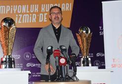 Bakan Kasapoğlu, şampiyonluk kupalarını tanıttı