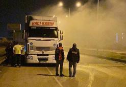 Hidroklorik asit yüklü TIR'da 'duman' paniği