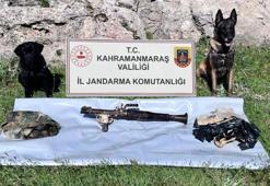 Kahramanmaraş'ta, kayalıkların arasına gizlenmiş roketatar bulundu