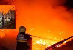 Çorum'da ahır ve samanlık yandı