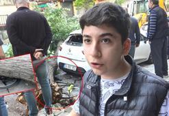 Avcılar'da iki gün önce aldığı bisikletin üzerine ağaç devrildi