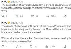 ICRC: Kakhovka barajının yıkılması altyapıya yönelik en büyük hasar