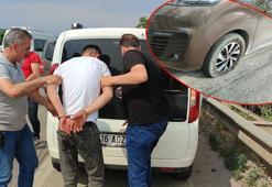 Kendisini çaldığı minibüse kilitledi, polis lastiklere ateş edip indirdi