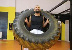Traktör lastiği ve kayalarla şampiyonaya hazırlanıyor