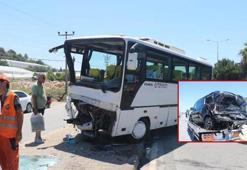 Yolcu midibüsü ile VIP minibüs çarpıştı; 3'ü Rus, 13 yaralı