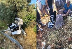 Motor arızası yapan cayrokopter tarlaya zorunlu iniş yaptı; pilot ile Mustafa Sandal'ın eşi yaralandı