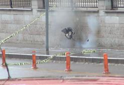 Kırıkkale'de emniyet önündeki şüpheli çanta fünye ile patlatıldı