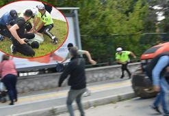 Tatbikatı gerçek sanıp, soyguncuların peşinden koştular