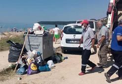 Edirne'de, Saros’taki sahillerden bayramda 473 kamyon çöp toplandı