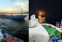 Çanakkale Boğazı'nda arızalanan gemi, demirleme sahasına çekildi