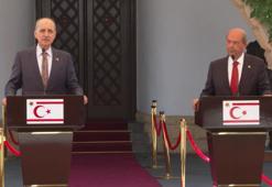 TBMM Başkanı Kurtulmuş, Cumhurbaşkanı Tatar ile basın toplantısına katıldı