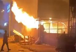 Tahta palet imalathanesinde çıkan yangın korkuttu