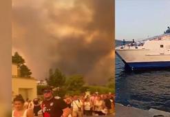 Rodos Adası'ndan tahliye edilen turistler Marmaris'e getirildi