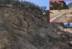 Artvin-Şavşat kara yolunda 'kaya' tehlikesi; dağcılar temizlik için iş başında