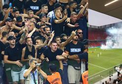 KF Tirana - Beşiktaş maçı yaşanan tribün olayları nedeniyle 15 dakika geç başladı