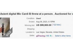 Cardi B’nin hayranına attığı mikrofon yaklaşık 100 bin dolara satıldı