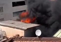 Bankanın çatısındaki klimanın motoru patladı, çıkan yangın söndürüldü