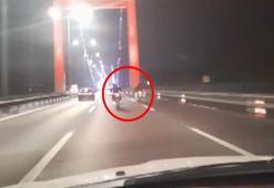 FSM Köprüsü'nde motosiklet sürücüsünden tehlikeli hareketler